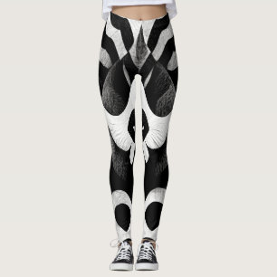 Schwarz-Weiß-Muster Leggings