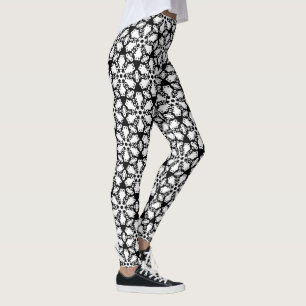 Schwarz-Weiß-Muster Leggings