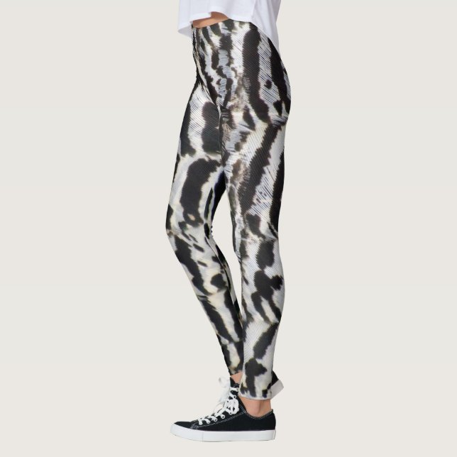 Schwarz-Weiß-Muster Leggings (Links)