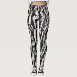 Schwarz-Weiß-Muster Leggings