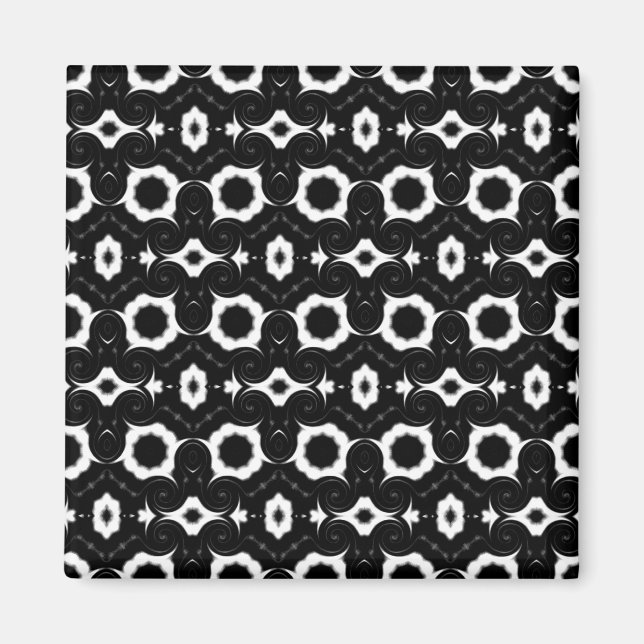 Schwarz-Weiß-Muster-Magnet Magnet (Vorne)