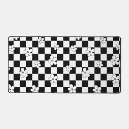 Schwarz-Weiß-Muster mit Blumenkarton Schreibtischunterlage