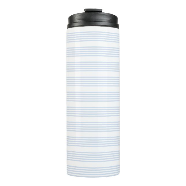 Schwarz-Weiß-Muster mit fünf Streifen Thermosbecher (Vorderseite)