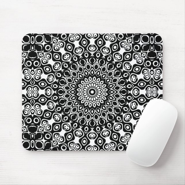 Schwarz-Weiß-Muster Mousepad (Mit Mouse)