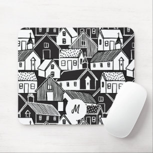 Schwarz-Weiß-Muster Mousepad