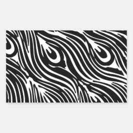 Schwarz-Weiß-Muster Rechteckiger Aufkleber