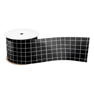 Schwarz-Weiß-Muster Satinband