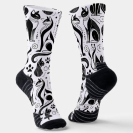 Schwarz-Weiß-Muster Socken