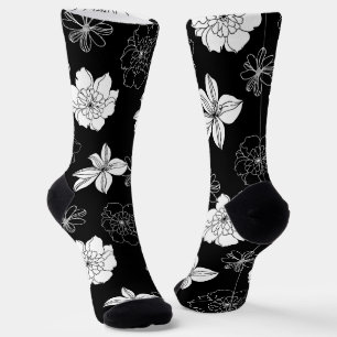 Schwarz-Weiß-Muster Socken