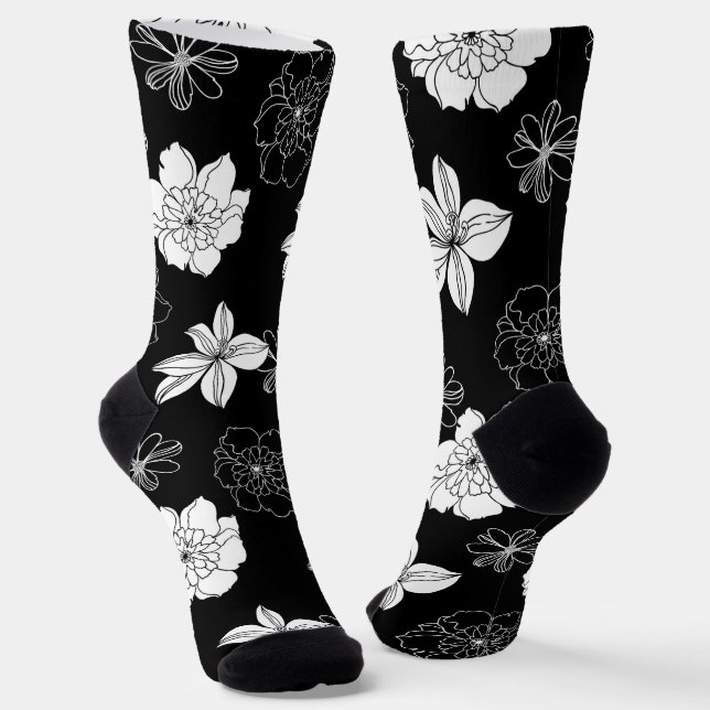 Schwarz-Weiß-Muster Socken (Gewinkelt)