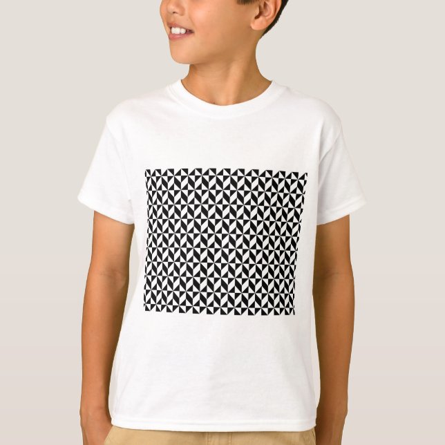 Schwarz-Weiß-Muster T-Shirt (Vorderseite)