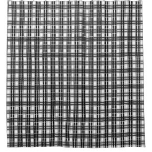 Schwarz-Weiß-Muster Tartan-Geometrie überprüft Duschvorhang