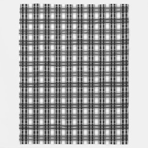 Schwarz-Weiß-Muster Tartan-Geometrie überprüft Fleecedecke