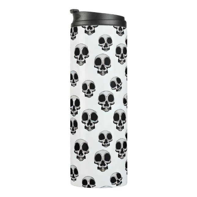 Schwarz-Weiß-Muster-Thermotumbler Thermosbecher (Nach rechts gedreht)