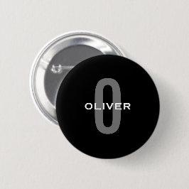 Schwarz-Weiß-Name der personalisierten Monogramm Button