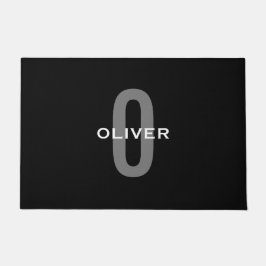 Schwarz-Weiß-Name der personalisierten Monogramm Fußmatte
