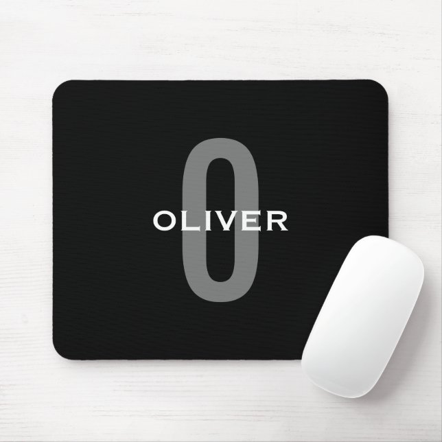 Schwarz-Weiß-Name der personalisierten Monogramm Mousepad (Mit Mouse)