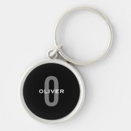 Schwarz-Weiß-Name der personalisierten Monogramm Schlüsselanhänger