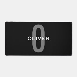 Schwarz-Weiß-Name der personalisierten Monogramm Schreibtischunterlage