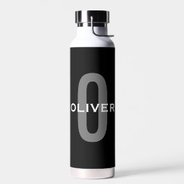 Schwarz-Weiß-Name der personalisierten Monogramm Trinkflasche