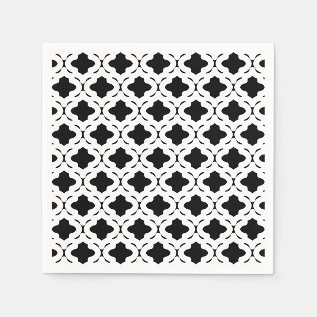 Schwarz-Weiß-Napkins Serviette (Vorderseite)