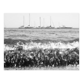 Schwarz-Weiß-Nautikfoto - Boote Seascape Fotodruck