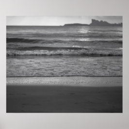 Schwarz-Weiß-Nautikfoto - Strand Seascape Poster