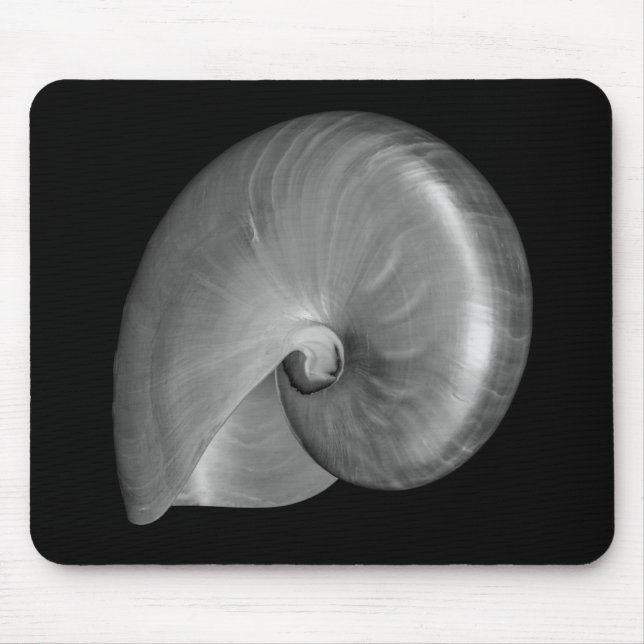 Schwarz-Weiß-Nautilus-Muschel Mousepad (Vorne)