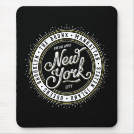 Schwarz-Weiß-New-York-City-Logo Mousepad