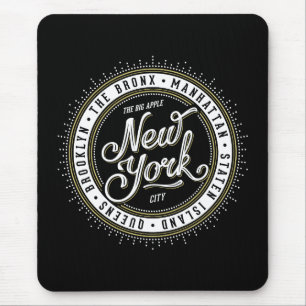 Schwarz-Weiß-New-York-City-Logo Mousepad