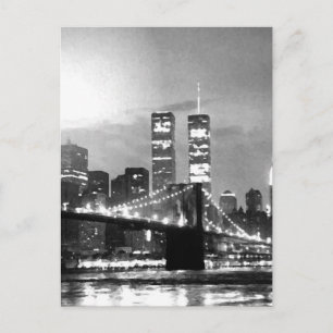 Schwarz & Weiß New York City - Nacht Postkarte