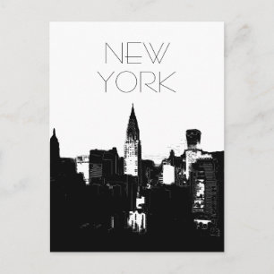 Schwarz-Weiß-New-York-City-Pop-Art-Postkarten Postkarte