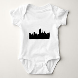 Schwarz Weiß New York Silhouette Baby Strampler