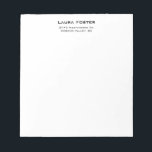 Schwarz/Weiß Niedlich Eleganter Minimalistischer S Notizblock<br><div class="desc">Erleben Sie dieses moderne, elegante Design. Diese Vorlage kann an alle beruflichen Beruf angepasst werden.</div>