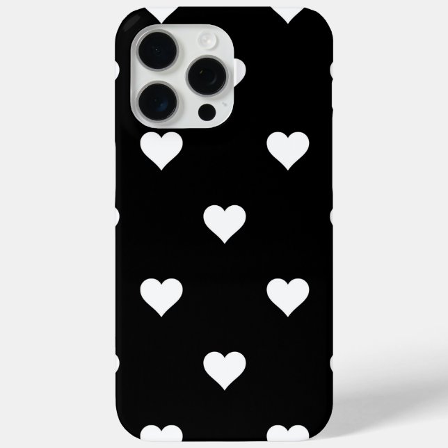 Schwarz-Weiß-Niedliches Herzmuster Case-Mate iPhone Hülle (Rückseite)
