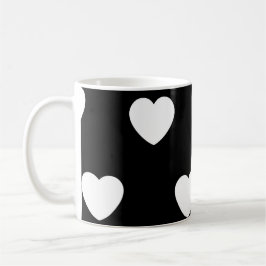 Schwarz-Weiß-Niedliches Herzmuster Kaffeetasse