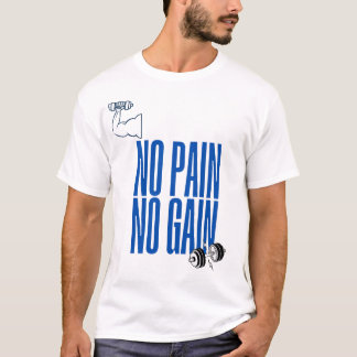 Schwarz-Weiß-No-Pain-No-Gain-Gym-T-Shirt T-Shirt