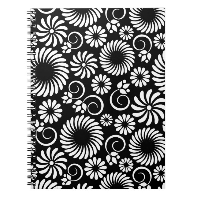 Schwarz-Weiß-Notebook Notizblock (Vorderseite)