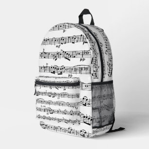 Schwarz-Weiß-Noten Bedruckter Rucksack