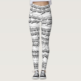 Schwarz-Weiß-Noten Leggings