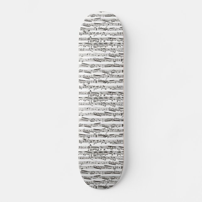 Schwarz-Weiß-Noten Skateboard (Vorderseite)