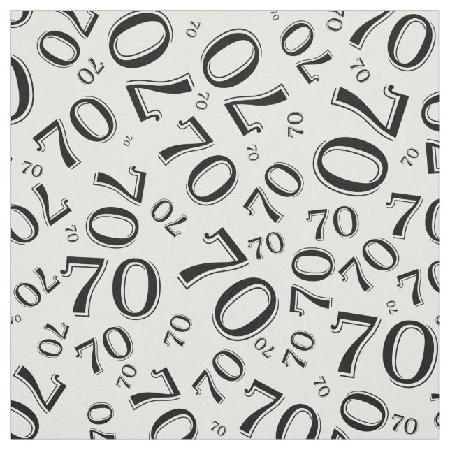 Schwarz-Weiß-Nummer 70 Typografie-Muster Stoff (Muster)