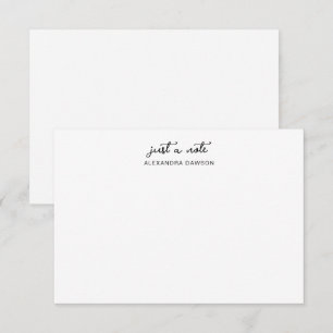 Schwarz-weiß nur eine Notiz Name-Script-Karte Dankeskarte