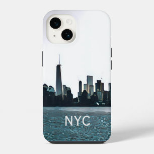 Schwarz-Weiß-NYC-Gehäuse iPhone 14 Hülle