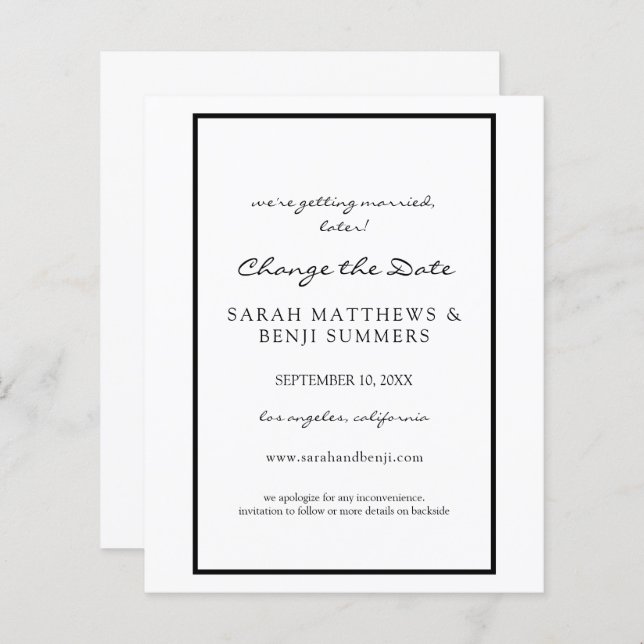 Schwarz/Weiß oder Datum ändern (Vorne/Hinten)