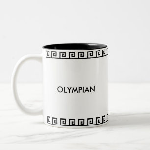 Schwarz-Weiß-Olympionike Griechisches geometrische Zweifarbige Tasse