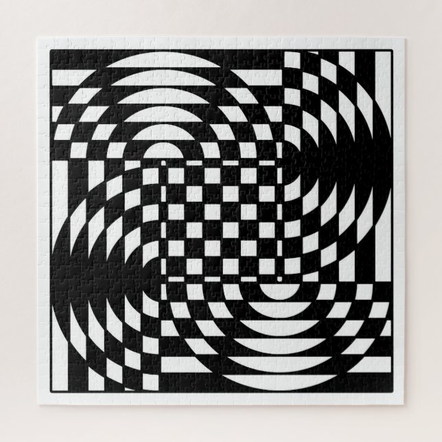 Schwarz-Weiß-Op-Art (Vertikal)