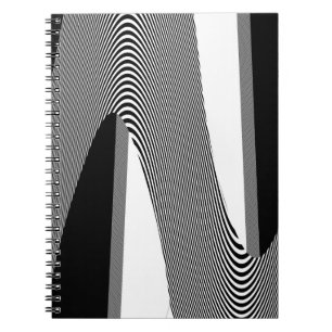 Schwarz-Weiß-Op-Art-Design, Notebook Notizblock