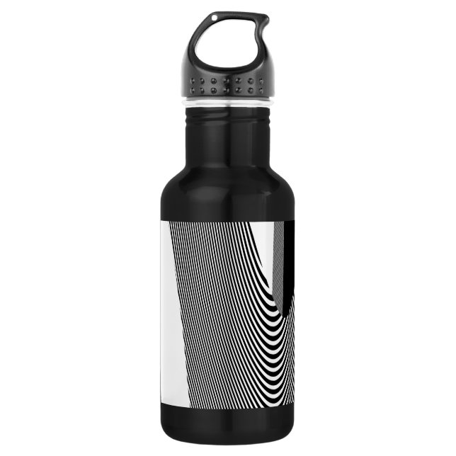 Schwarz-Weiß-Op-Art-Design, Wasserflasche (Vorderseite)