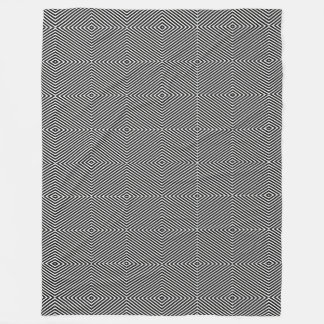 Schwarz-Weiß-Op-Art Diamantstreifen geometrisch Fleecedecke